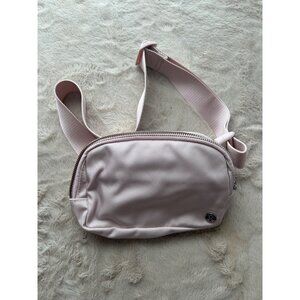 Lululemon Crossbody Belt Bag In Light Pink With Adjustable Strap & Zipper Closur